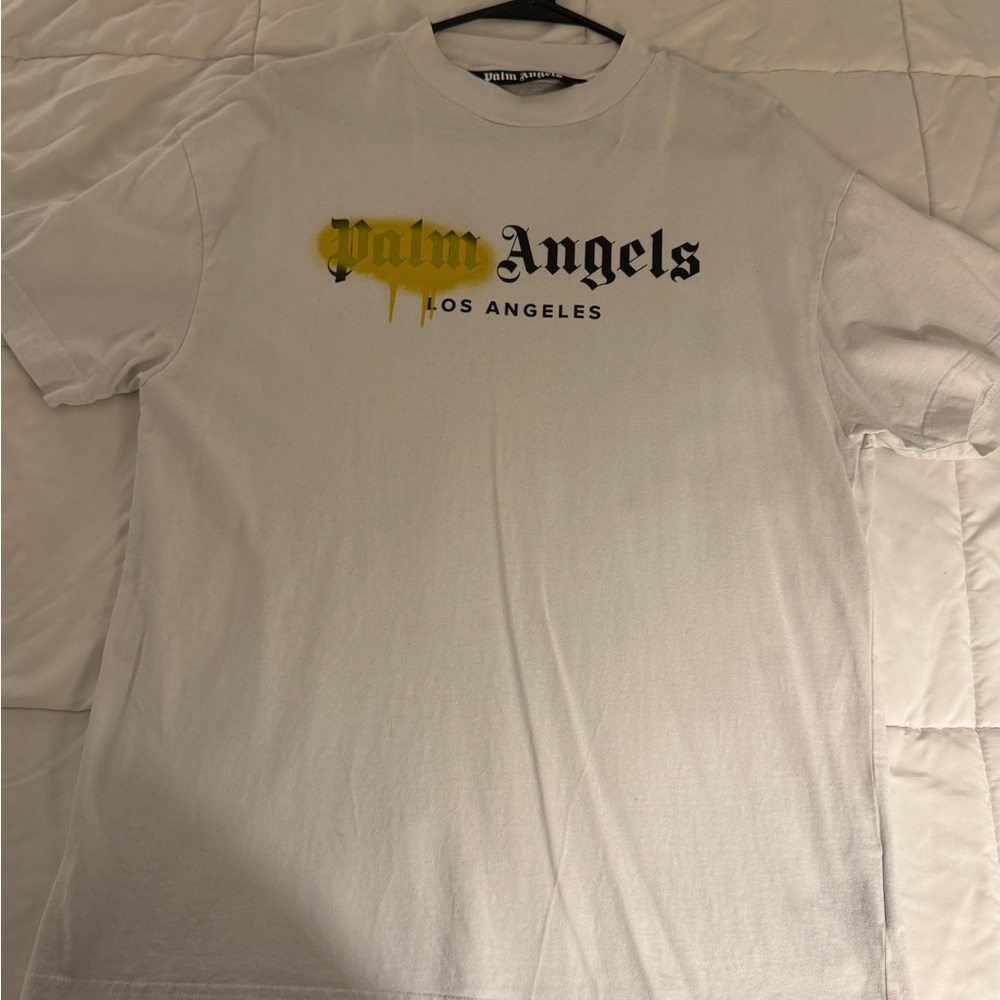 Palm Angels White and Yellow Tee